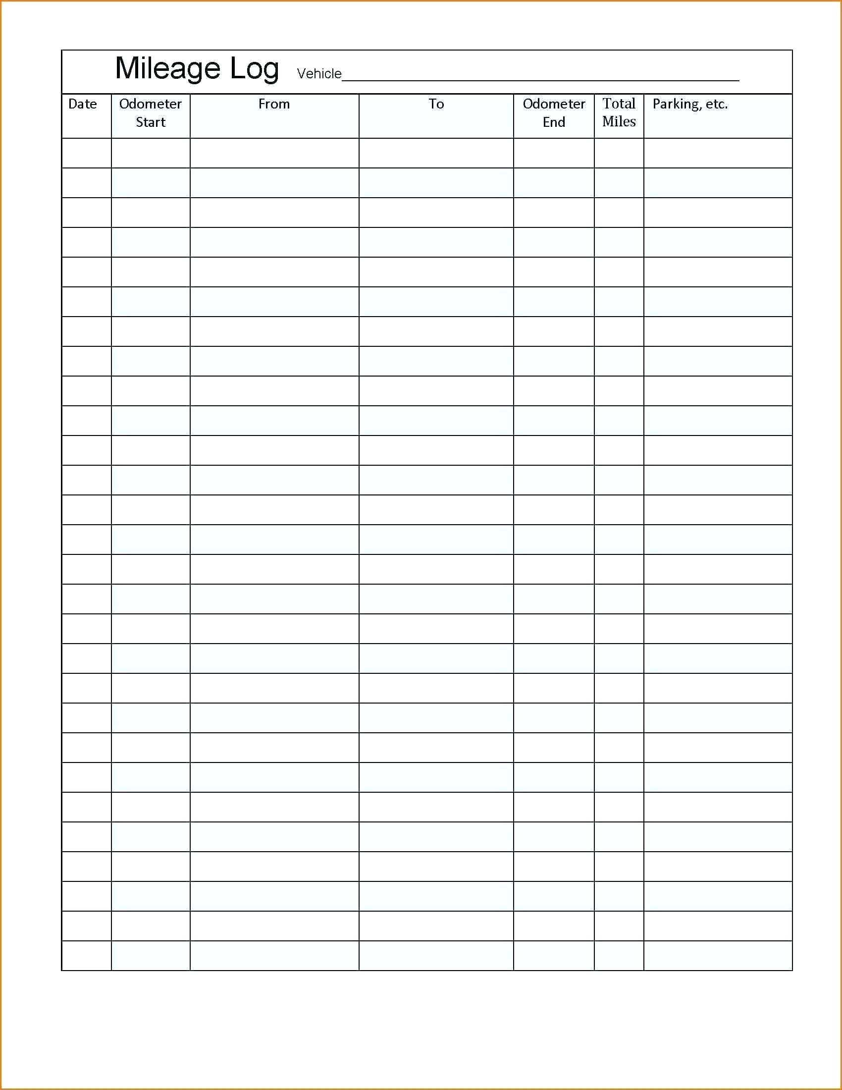 2023 Mileage Form Printable Forms Free Online
