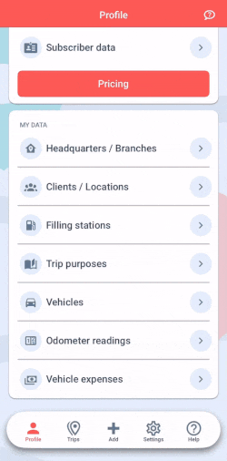 gas mileage log