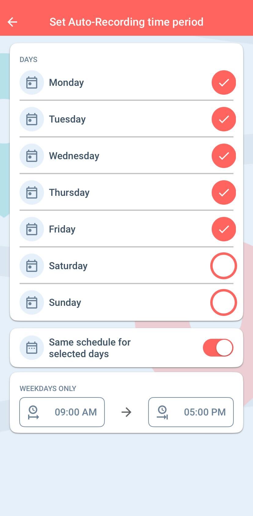 set automatic tracking period