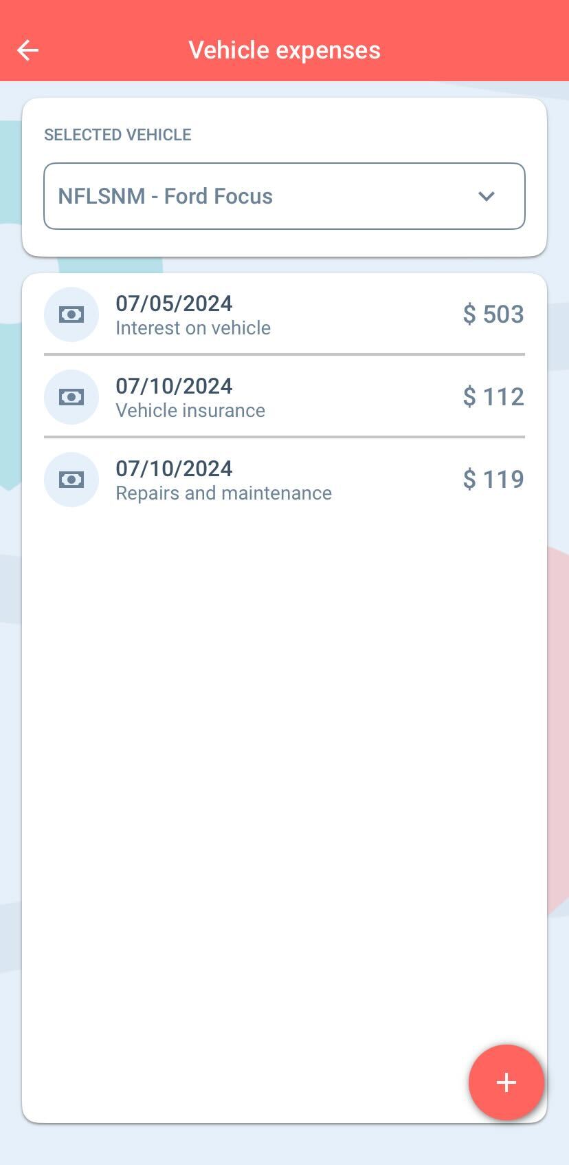 adding vehicle expenses