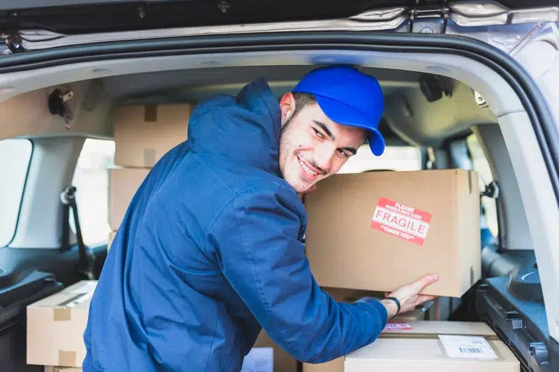 male driver with high-paying delivery job