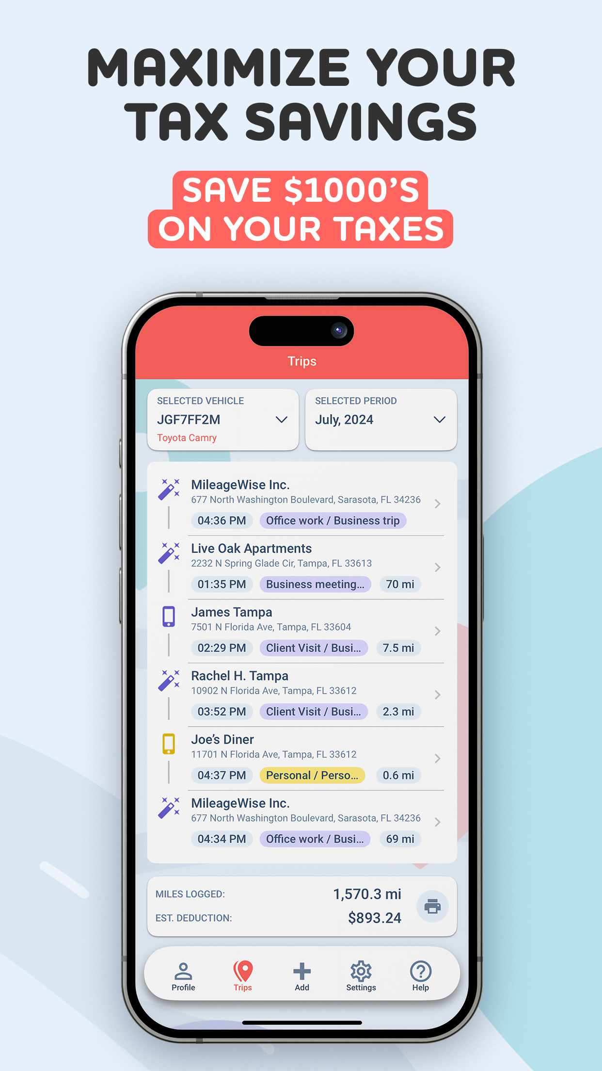 maximize your tax savings: save 1000's on your taxes with mileage tracking