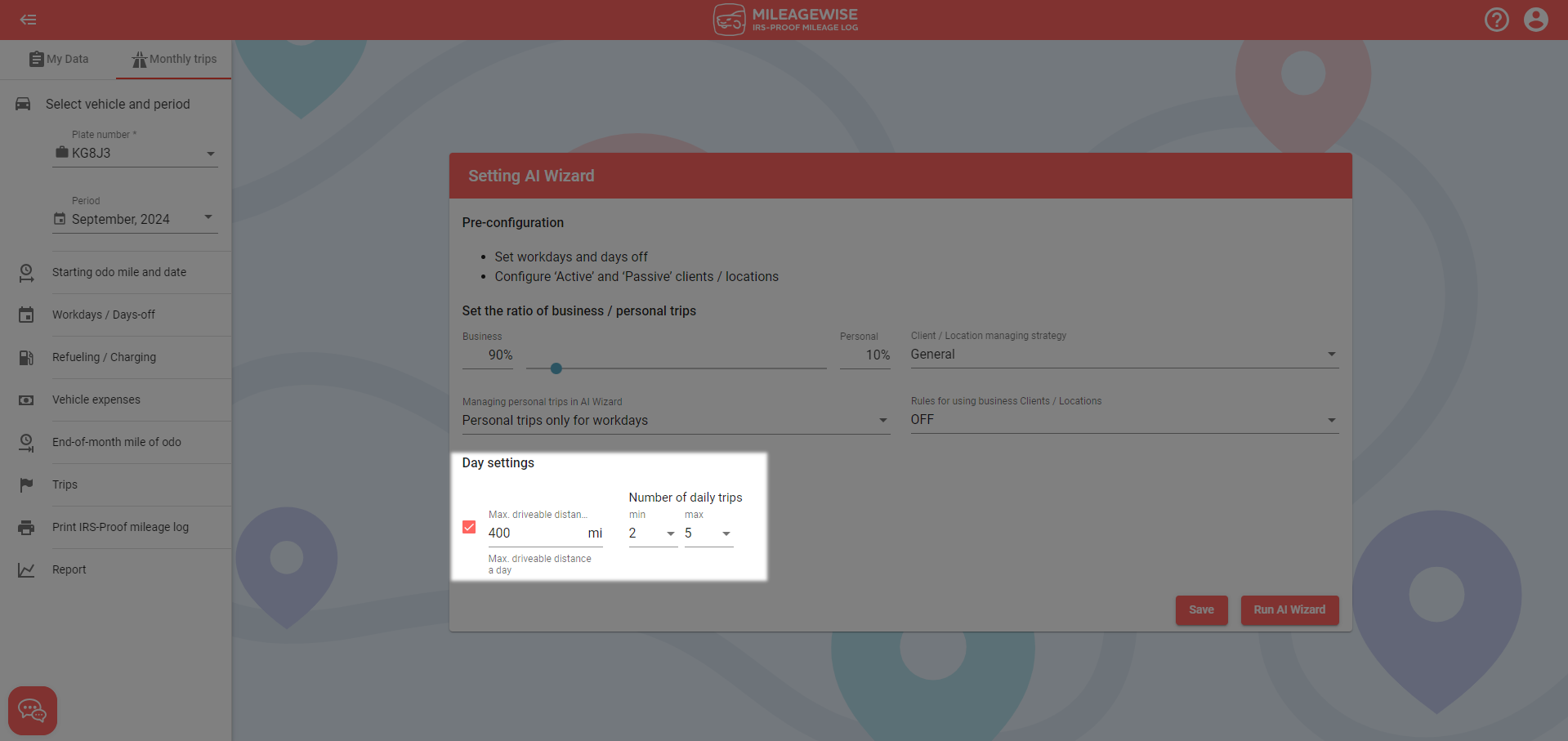 generate automatic mileage log