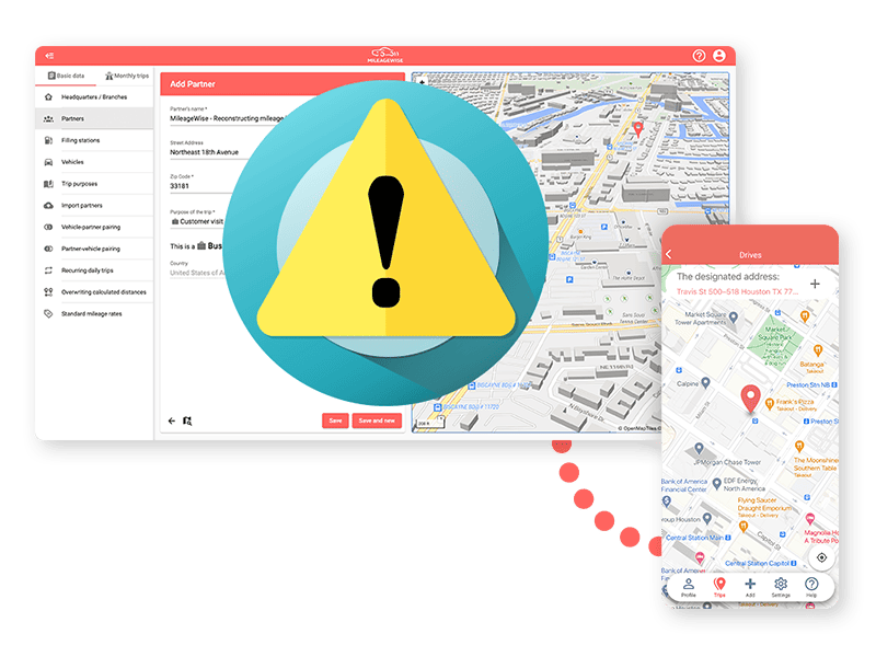 MileageWise Built-in IRS Auditor Warning