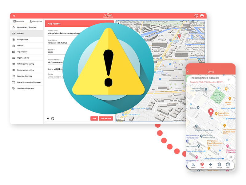 MileageWise Built-in IRS Auditor Warning