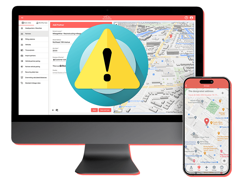 MileageWise web dashboard and mileage tracker app combo