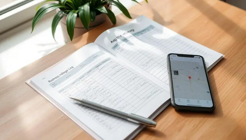 a desk full of tools to maintaining a driving log to keep track of mileage for taxes