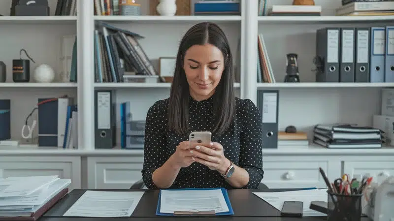 woman thinking on claiming mileage on your tax return while holding her phone