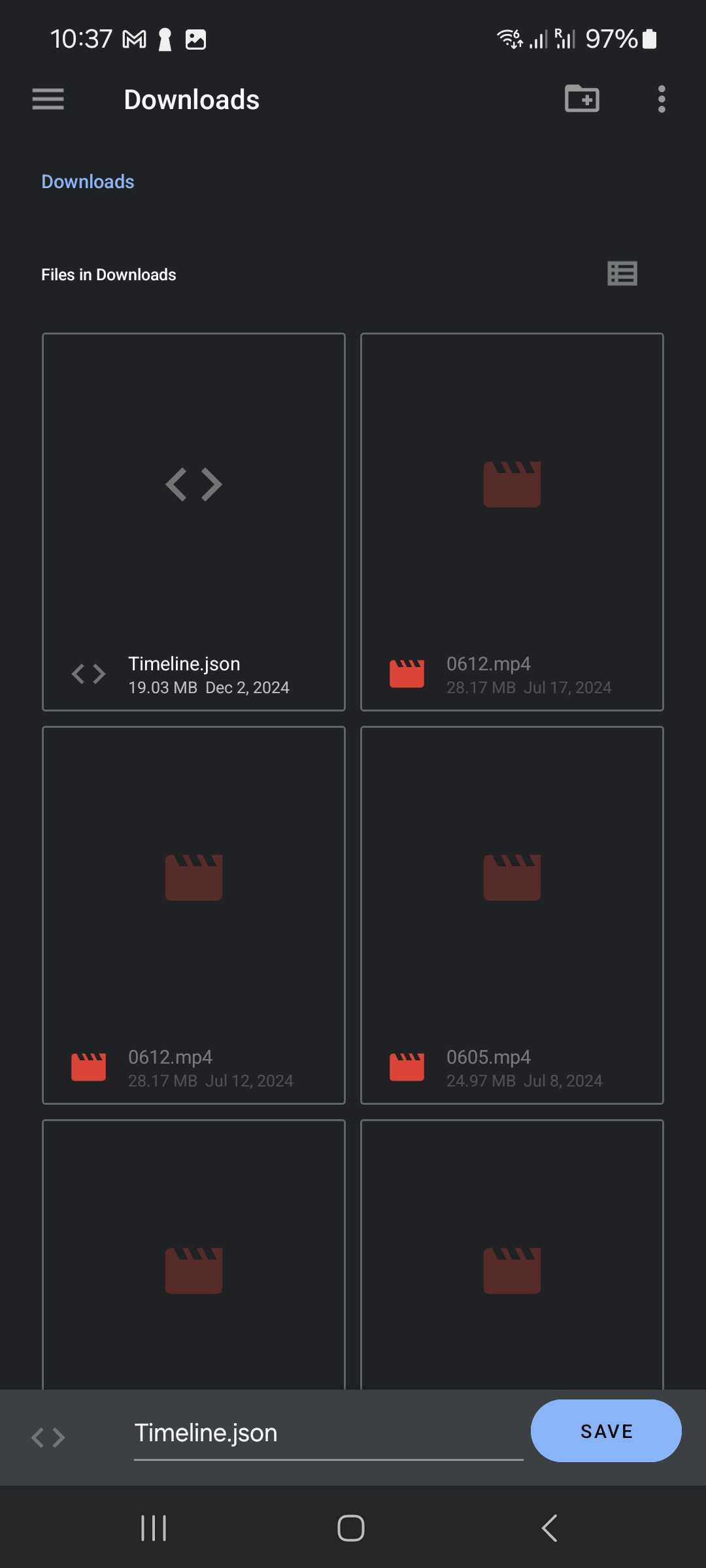 timeline file android