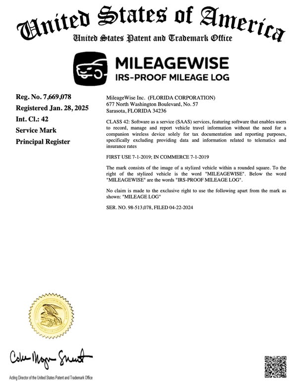 MileageWise Trademark