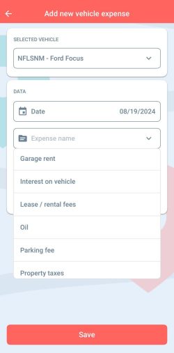 vehicle expense mileage log